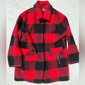 Women's Pendleton Jacket Plaid Buffalo Lined L Heavy Wool Snap City Lumber Bloke